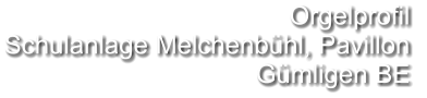 Orgelprofil  Schulanlage Melchenbühl, Pavillon Gümligen BE