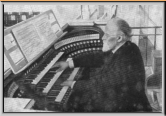 Orgel Goll & Cie, Luzern, 1909 (III/45). Am Spieltisch der Experte Carl Locher