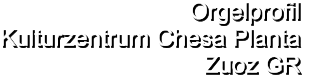 Orgelprofil  Kulturzentrum Chesa Planta Zuoz GR