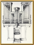 L’orgue Konrad Bloch (1826) dans son état d’origine (dessin de Georges Cattin)
