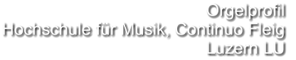 Orgelprofil  Hochschule für Musik, Continuo Fleig  Luzern LU