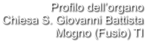 Profilo dell’organo Chiesa S. Giovanni Battista Mogno (Fusio) TI