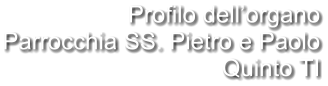 Profilo dell’organo Parrocchia SS. Pietro e Paolo Quinto TI