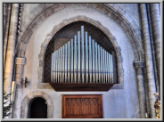 Chororgel 1949, elektrisch, Kastenladen, 2P/10, Kuhn Männedorf. Orgel inzwischen stillgelegt.