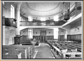 Raumansicht mit alter Kuhn-Orgel von 1909, pneumatisch, Membranladen, 2P/21