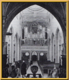 1843, Umbau Mooser/Haas, mechanisch, Schleifladen, 3P/38.   (Lithographie Jakob Ferber)